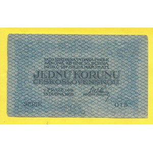 ČSR 1919 - 1938, 1 Kč 1919, s. 015. H-7a
