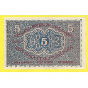ČSR 1919 - 1938, 5 Kč 1919, s. 0137. H-8a
