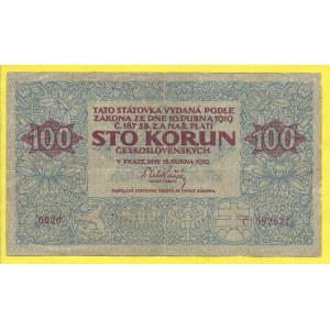 ČSR 1919 - 1938, 100 Kč 1919, s. 0020. H-12a