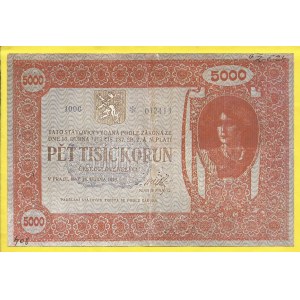 ČSR 1919 - 1938, 5000 Kč 1919, s. 1006. sběratelská kopie