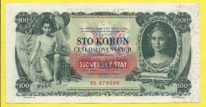 Slovensko 1939 - 1945, 100 Ks/Kč 1931/39, s. Sb. H-43b1V1