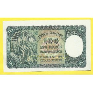 Slovensko 1939 - 1945, 100 Ks 1940, s. F10 . H-48a2S2