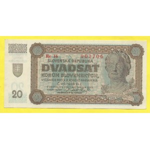 Slovensko 1939 - 1945, 20 Ks 1942, s. Rc16. H-53a2
