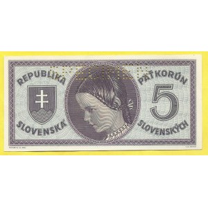 Slovensko 1939 - 1945, 5 Ks (1945), s. D002. H-55aS1