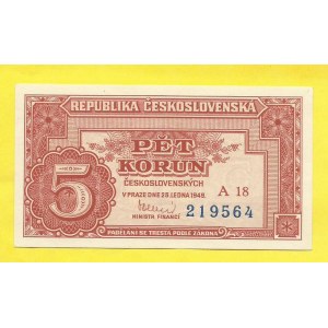 ČSR 1945 - 1953, 5 Kčs 1949, s. A18. H-83a2