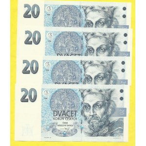 Česká republika, 20 Kč 1994, s. A02. H-CZ13a