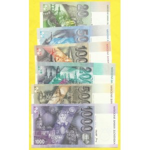 Slovenská republika, 20, 50, 100, 200, 500, 1000 Ks 1993/99, s. A. H-SK28 - 32