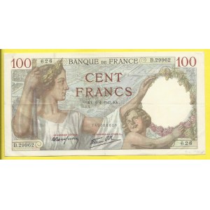 Francie, 100 frank 2.4.1942, s. B29962. Pick-94