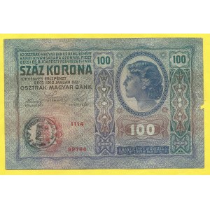 Chorvatsko, Zagreb. 100 K 1912, s. 1114. razítko Financijsko...BB-H205XCIIIg