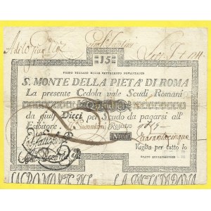 Itálie, Papežský stát. 15 scudi 1796. Pick-S313