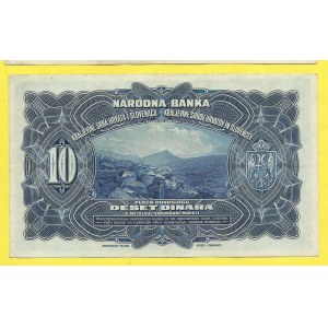 Jugoslávie, 10 dinara 1920, dvojpísmenná serie. BB-Y20