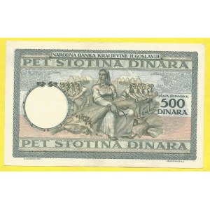 Jugoslávie, 500 dinara 1935. s. E0367. BB-Y32