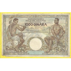 Jugoslávie, 1000 dinara 1935. s. B0093. BB-Y33
