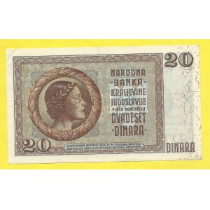 Jugoslávie, 20 dinara 1936. s. L1984. BB-Y34