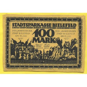Německo - nouzové, Bielefeld. 100 marek 15.7.1921. Grab.-30