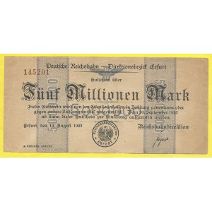 Německo - dráhy, Erfurt. 5.000.000 marek 1923. Grab.-007.2