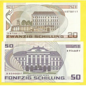 Rakousko, 20, 50 schilling 1986. Pick-148, 149