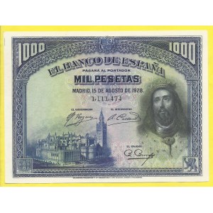 Španělsko, 1000 peseta 1928. Pick-78a