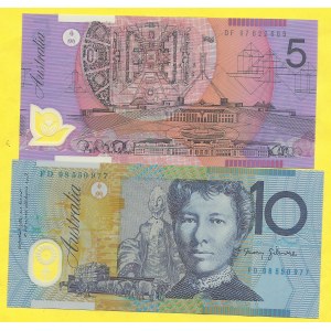 Austrálie, 5 dollar 1997, 10 dollar 1988. Pick-51c, 52b