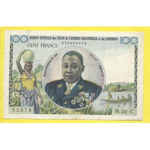 Camerun, Státy rovníkové Afriky. 100 frank b.d. Pick-1c