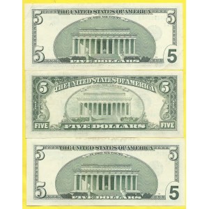 USA, 5 dollar 1985, 2001, 2003A. Pick-475, 510, 517b