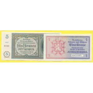 Soubory bankovek, 1 K (1940), 5 K (1940) s. D071, B016 . H-30aS1, 31aS1