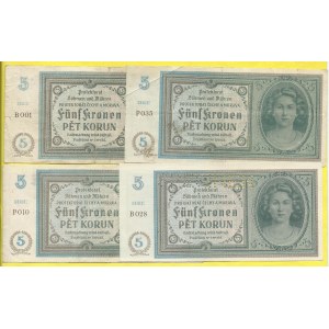 Soubory bankovek, 5 K (1940), s. B001, B028, P010, P035. H-31a, aS1, d.