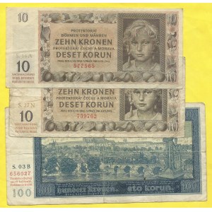 Soubory bankovek, 100 K 1940, s. 16B, 10 K 1942, s. 16A, 27N. H-32a, H-36a, 36b1