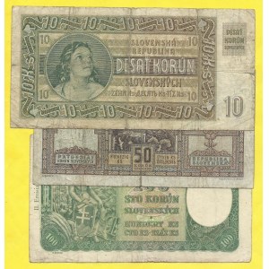 Soubory bankovek, 10 Ks 1939, 50, 100 Ks 1940