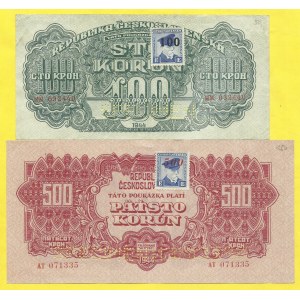 Soubory bankovek, 100, 500 K 1944/(45), s. MM, AT. H-66a1S1, 67a1S2