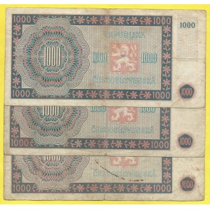 Soubory bankovek, 1000 Kčs 1945, s. 19A, 23C, 19D. H-78a, 79a