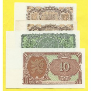 Soubory bankovek, 1, 1, 5, 10 Kčs 1953, s. HB, JE, MD, KD. H-89b1, b2, 91b1, 92b1