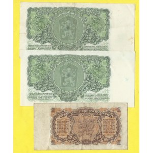 Soubory bankovek, 5 Kčs 1961, s. AR, DP, 1 Kčs 1953, s. AE. H-99a1, 89a1