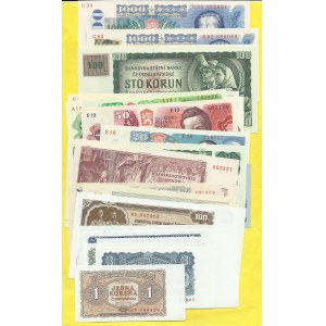 Soubory bankovek, Soubor bankovek 1953 - 1993 prodávaný ČNB včetně originálního seznamu