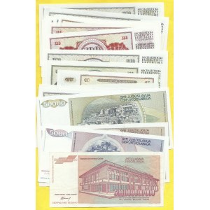 Soubory zahraničních bankovek, Jugoslávie. Soubor 1968 - 1993