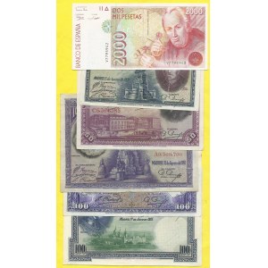 Soubory zahraničních bankovek, Španělsko. 1925 - 1992 soubor běžných