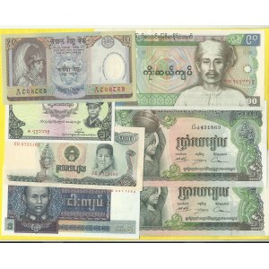 Soubory zahraničních bankovek, Kambodža, Barma, Bhutan.