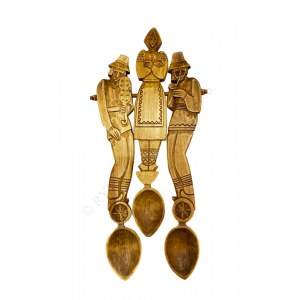 Podhale set of three spoons with figural decoration