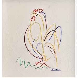 Pablo Picasso, Kohout (dlaždice SDV - Fayenceries de Sarreguemines, Digoin et Vitry-le-François), 1950-60