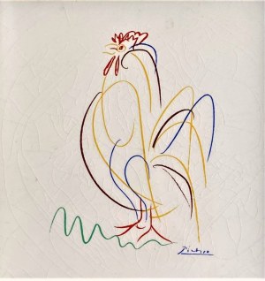 Pablo Picasso, Kogut (kafel SDV - Fayenceries de Sarreguemines, Digoin et Vitry-le-François), 1950-60