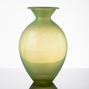 Makora Ornamental Glassworks, Krosno, Green vase, early 21st century.