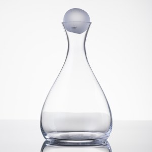 Krosno Glassworks Krosno, Carafe with stopper in the form of a sphere, early 21st century.