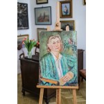 Czesław Rzepiński (1905-1995), Portret kobiety w zielonym żakiecie
