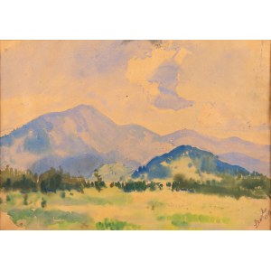 Ludwik Leszko (1890-1957), Ansicht von Babia Góra / Hütten im Tatra-Gebirge, 1940