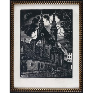 Janina Nowotnowa (1881-1963), View of St. Andrew's Church and Magdalene Square in Krakow, circa 1930.