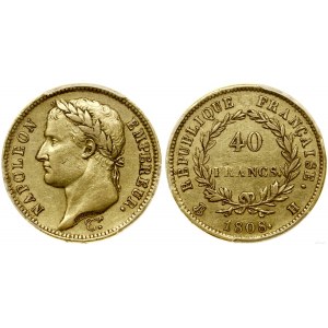 Francja, 40 franków, 1808 H, La Rochelle