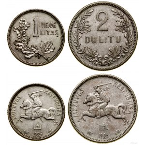 Lithuania, set: 1 lite and 2 lites, 1925, Kaunas
