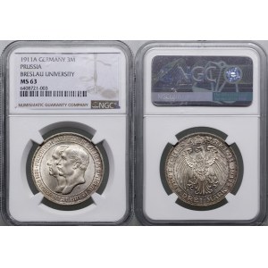 Germany, 3 marks, 1911 A, Berlin