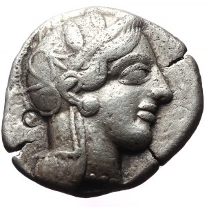 Attica, Athens, AR Tetradrachm,(Silver, 16.97 g 26mm), Circa 454-404 BC.