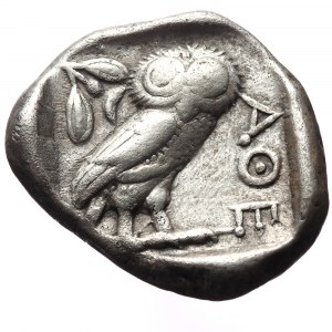 Attica, Athens, AR Tetradrachm,(Silver, 16.90 g 24mm), Circa 454-404 BC.